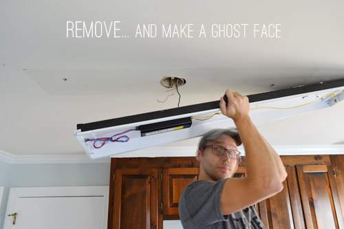 Replace Fluorescent Light Fixture, How To Remove Kitchen Light Fixture Cover