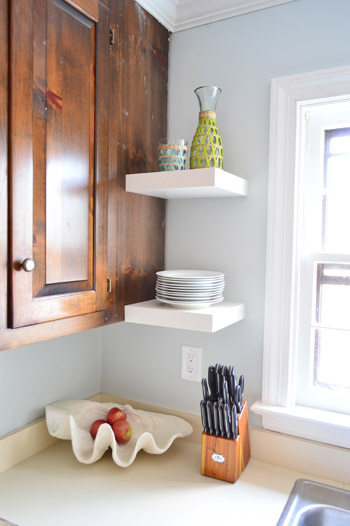 Hanging Ikea Floating Shelves In Our Kitchen | Young House ...