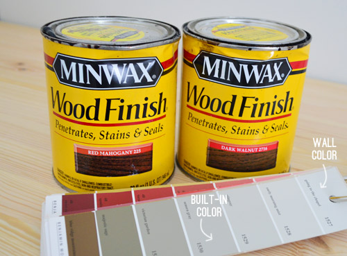 Minwax Stain colors Red Mahogany and Dark Walnut