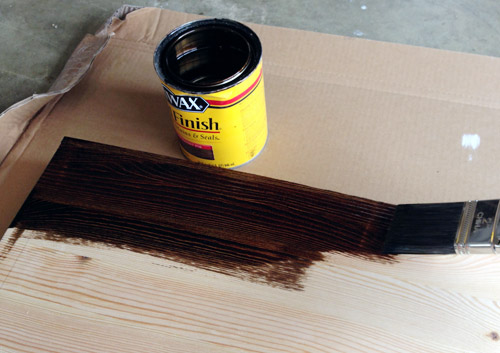 Applying A coat of Minwax Wood Stain Using a Brush