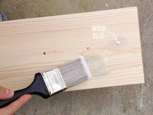 Applying Wood Glue Over Wood Putty To Cover Knot