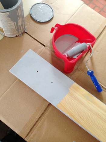 Priming wood drawer with tinted primer