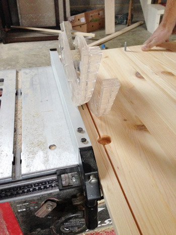 Cutting Piece Of Wood On A Table Saw