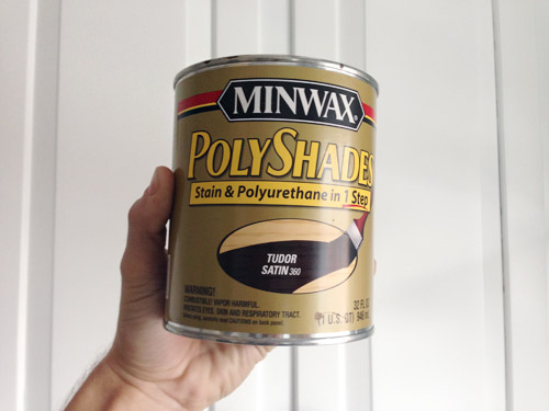 Minwax PolyShades can in Tudor Satin finish