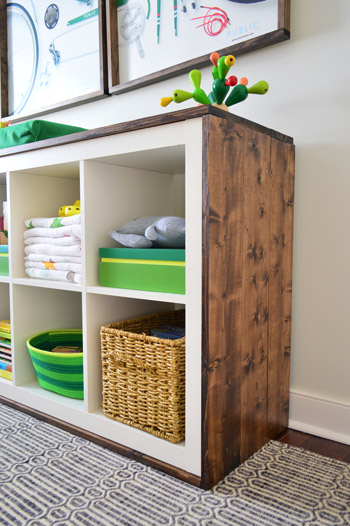 Bookcase To Wood Wrapped Changing Table, Ikea Forhoja Storage Wall Cubes