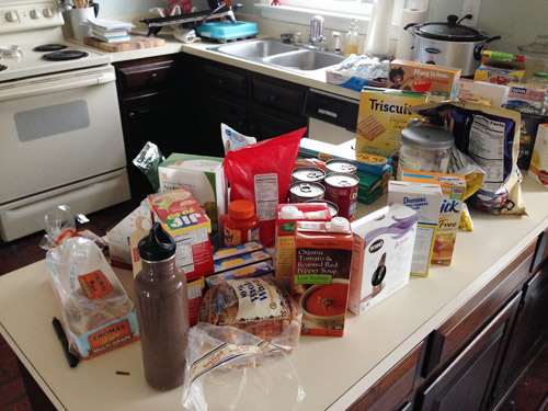 Pantry Food On Counter