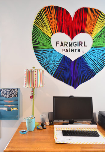 Farmgirl Paints String Art Above Desk