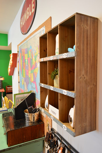 Small Wood Display Shelf In Home Office Craft Room