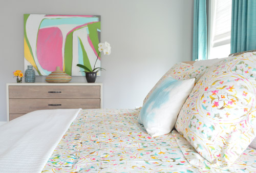 Colorful Annie Selke Bedding In Modern Bedroom Show House