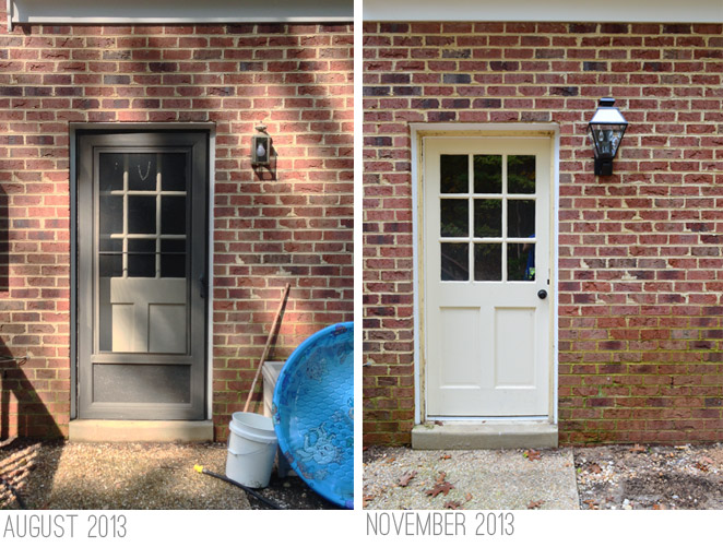 Side By Side Of Garage Access Door With Screen Door Removed