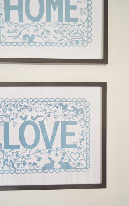 Detail of Wall Art Prints Reading Home And Love