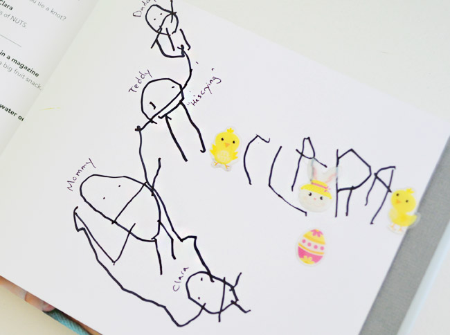 Kids Drawings In Back of Mother's Day Photo book