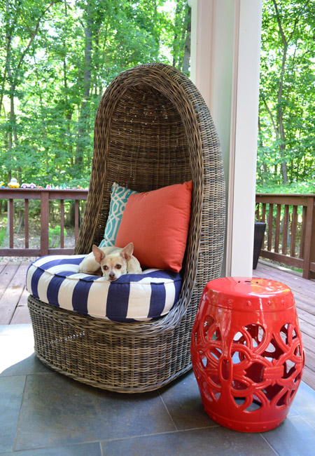 Egg Chair Red Stool