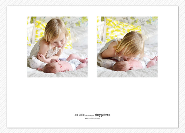 Back Of Newborn Birth Announcement Card With Big Sister