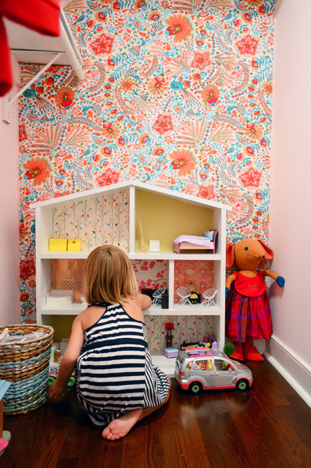 Wallflowers (aka: How To Cover A Wall With Fabric)