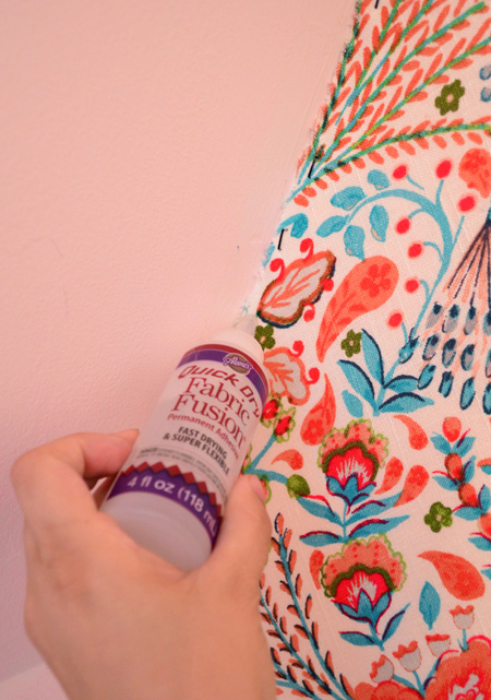 Wallflowers (aka: How To Cover A Wall With Fabric)