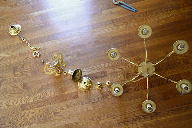 How To Spray Paint A Brass Chandelier