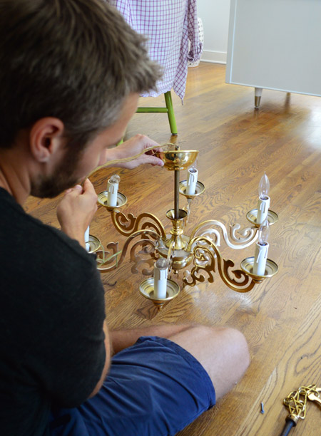 How To Spray Paint A Brass Chandelier