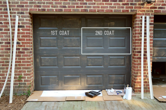 Painting Our Garage Doors A Richer, How To Paint A Metal Garage Door Black