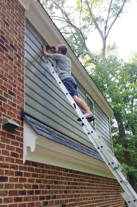 Vent 13 John Ladder Screwing In