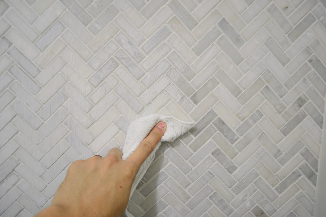 How To Install A Herringbone Tile Backsplash | Young House Love