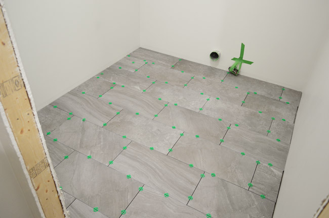 Laying Porcelain Tile In The Laundry, How To Lay Rectangular Ceramic Tile