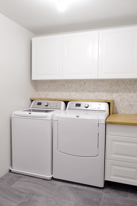 DIY Waterfall Butcher Block Washer & Dryer Counter — We The Dreamers