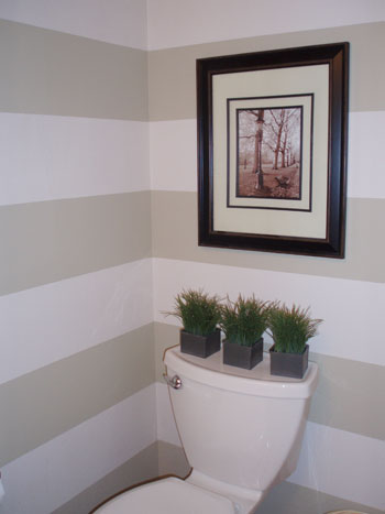 Striped Bathroom After